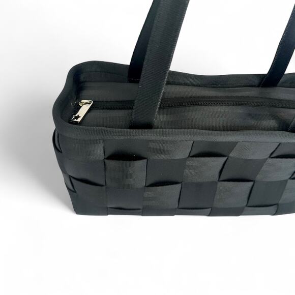 Harveys Original Seatbelt Shoulder Bag Y2K Black Boxy Long Strap Made in USA - Picture 3 of 14